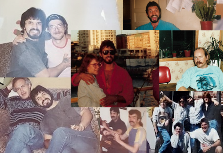 Snapshots of InnerVisions staff and friends from the early years